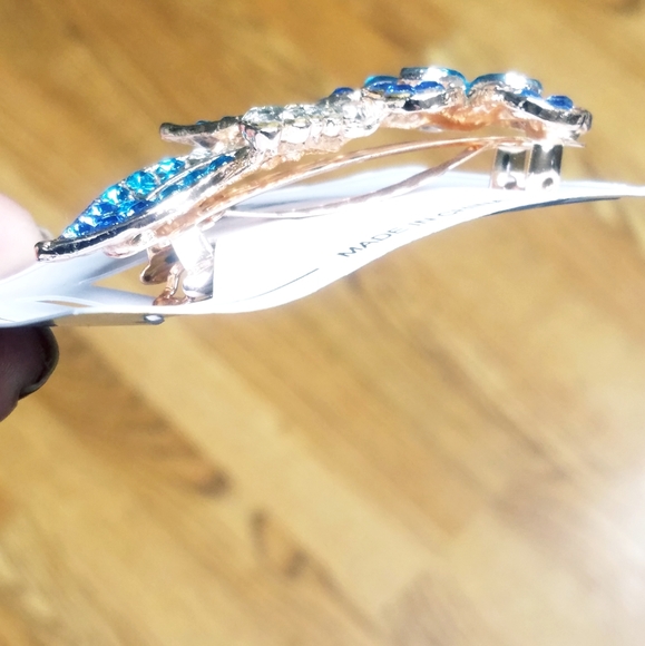 NWT Teal/Multi-Colored Rhinestones FLOWER Hair Barrette! - Picture 11 of 14